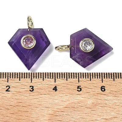 Natural Amethyst Faceted Pendants G-F819-03G-04-1