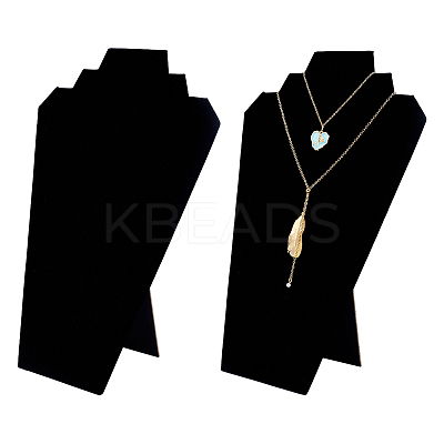 Bust Velvet Cover with Cardboard Paper Necklace Display Stands NDIS-WH0010-15-1