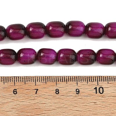 Dyed Imitation Tiger Eye Glass Beads Strands GLAA-H040-02D-1