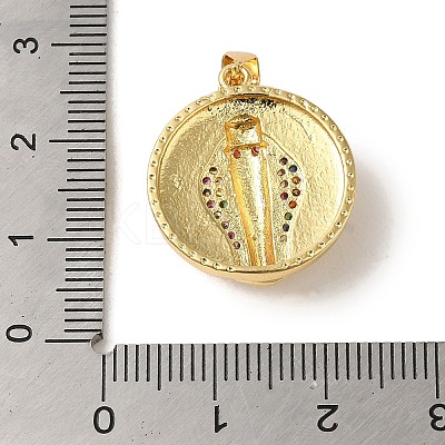Brass Micro Pave Cubic Zirconia Pendants KK-R162-032C-G-1