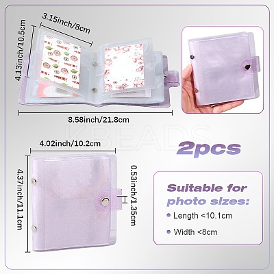 2Pcs PVC Mini Photocard Holder Book AJEW-SP0002-20B-04-1