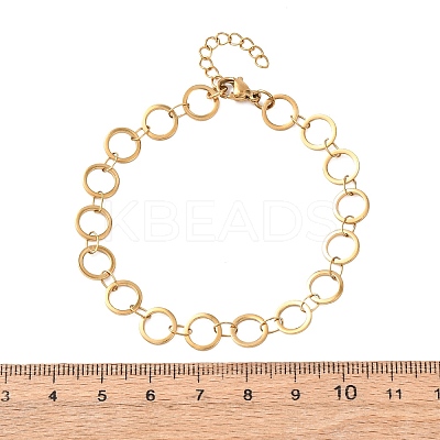 304 Stainless Steel Ring Link Chain Bracelets BJEW-P373-02B-G-1