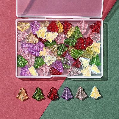 60Pcs 6 Colors Transparent Glass Bead Strands EGLA-FS0001-44-1