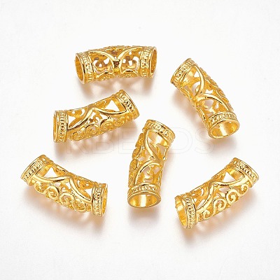 Alloy Curved Tube Beads PALLOY-J154-56G-1