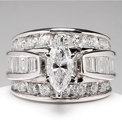 Horse Eye Alloy with Crystal Rhinestone Finger Rings FS-WG251C3-10-1