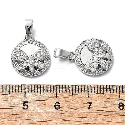 Brass Micro Pave Cubic Zirconia Charms KK-L222-017P-1