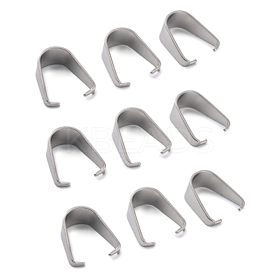 Non-Tarnish 304 Stainless Steel Snap on Bails X-STAS-R048-13x9mm-1