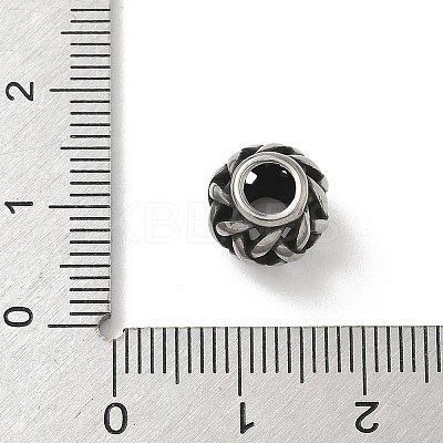 304 Stainless Steel European Beads STAS-H238-09L-AS-1