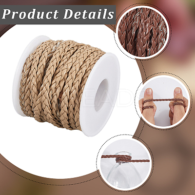 10M Flat Braided Imitation Leather Cords LC-CL0001-04C-1