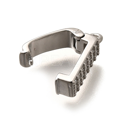 Brass Micro Pave Clear Cubic Zirconia Snap Clasps KK-U055-16P-1