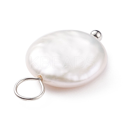 Natural Baroque Pearl Keshi Pearl Pendants PALLOY-JF01494-02-1