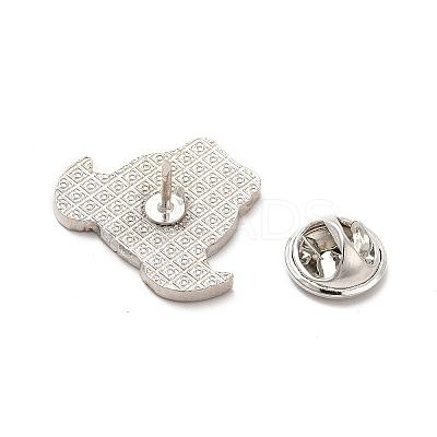 Dog Enamel Pin with Brass Butterfly Clutches LS-JEWB-A006-04B-1