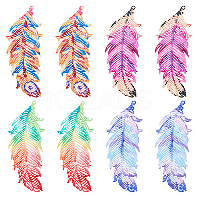16Pcs 4 Colors Spray Painted 430 Stainless Steel Pendants STAS-BY0001-20-1