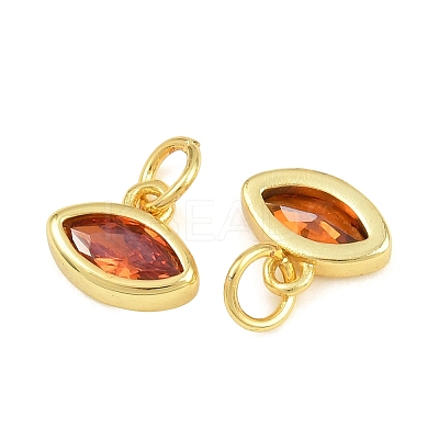 Brass Pave Cubic Zirconia Charms CU-CBA3D67-11G-09-1