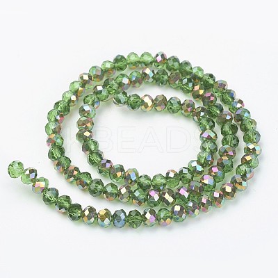 Electroplate Transparent Glass Beads Strands EGLA-A034-T2mm-R13-1