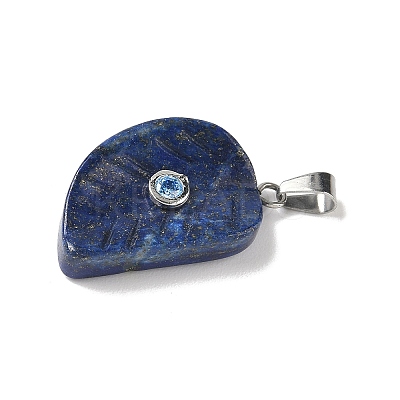 Natural Lapis Lazuli Dyed Carved Pendants G-P599-04P-07-1