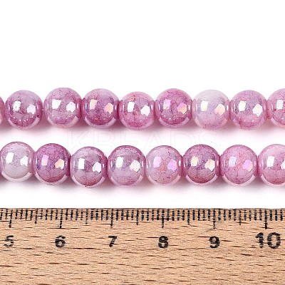 Electroplate Opaque Glass Beads Strands LS-EGLA-T026-8mm-05J-1