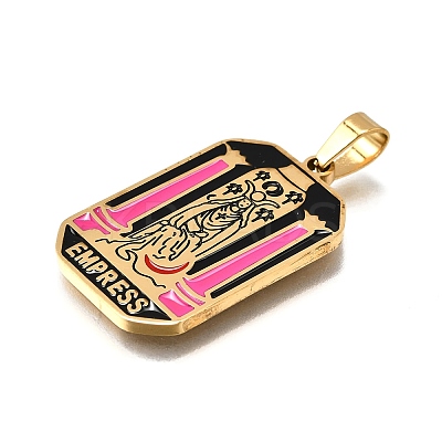 Tarot 304 Stainless Steel Enamel Pendants STAS-M119-09J-G-1