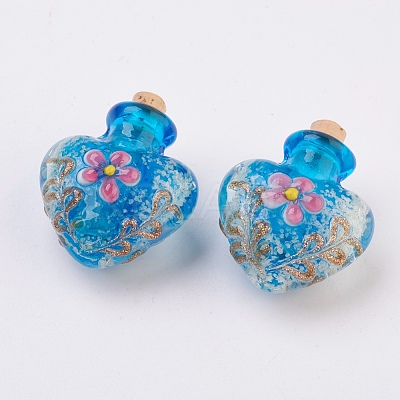 Handmade Luminous Lampwork  Perfume Bottle Pendants LAMP-P044-L-1