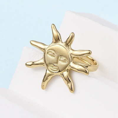 304 Stainless Steel Cuff Rings for Women RJEW-B136-03G-1