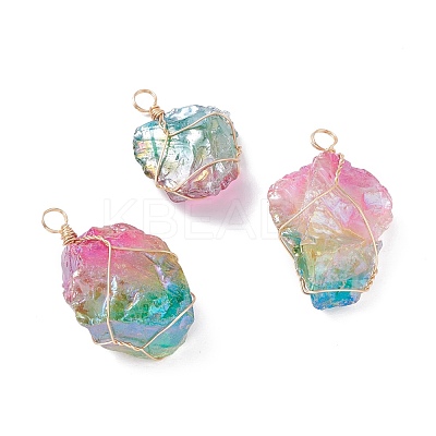 Rough Raw Natural Quartz Pendants PALLOY-JF01100-1
