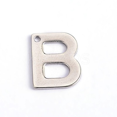 Tarnish Resistant 304 Stainless Steel Letter Charms X-STAS-O072-B-1