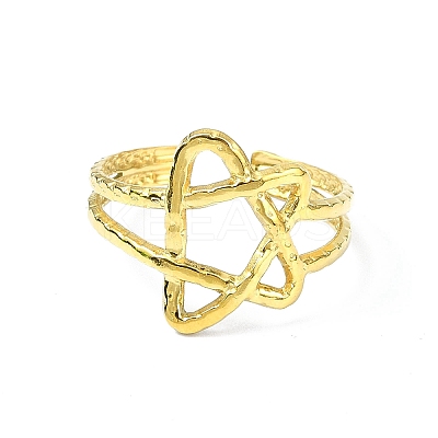 Ion Plating(IP) 304 Stainless Steel Open Cuff Ring RJEW-L109-026G-1