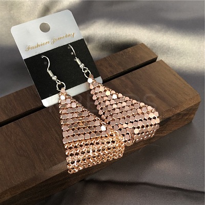 Sparkle Alloy Sequins Rectangle Dangle Earrings for Women NE0138-1-1