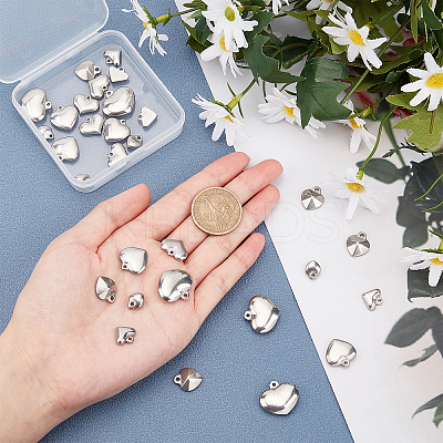 36Pcs 6 Style 304 Stainless Steel Pendants STAS-UN0024-76-1