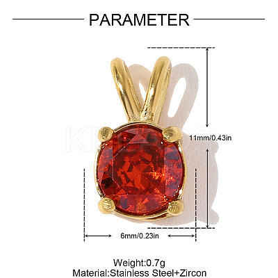 304 Stainless Steel Pave Cubic Zirconia Charms STAS-OY010-13G-02-1