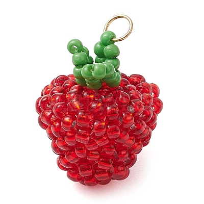 Seed Beads Beaded Charms PALLOY-MZ00330-1