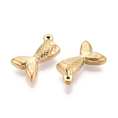 304 Stainless Steel Fishtail Pendants STAS-T069-11G-1