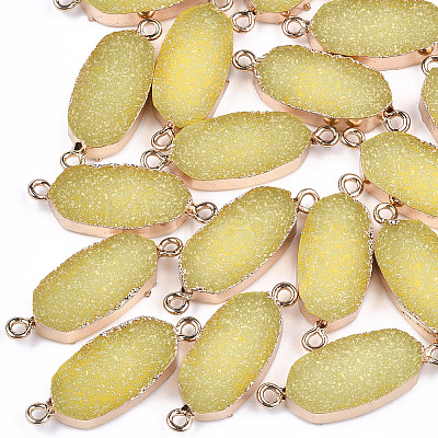 Electroplate Druzy Resin Links connectors LS-RESI-S366-07F-1