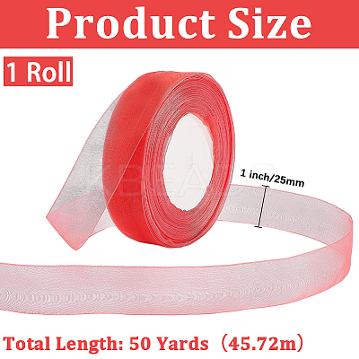 1 Rolls Sheer Organza Ribbon SRIB-CY0001-22A-05-1