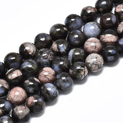 Natural Glaucophane Beads Strands X-G-R485-12-6mm-1