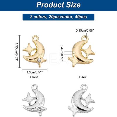 40Pcs 2 Colors Rack Plating Alloy Pendants FIND-FH0004-51-1