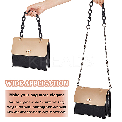 Acrylic & Iron Chain Bag Straps FIND-WH0111-378B-1