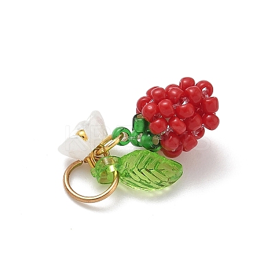 Glass Seed Beaded Pendants PALLOY-MZ00906-1