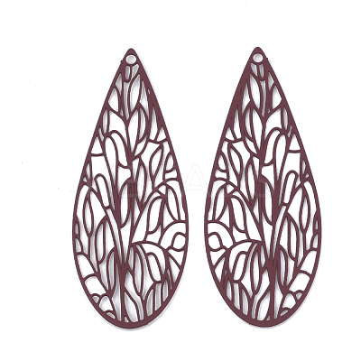 430 Stainless Steel Filigree Pendants STAS-S108-11C-1