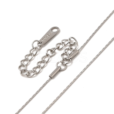 Non-Tarnish 304 Stainless Steel Boston Link Chain Necklace for Women NJEW-G097-03P-1