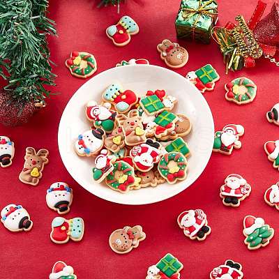 45Pcs 9 Styles Christmas Theme Opaque Resin Cabochons JX253A-1