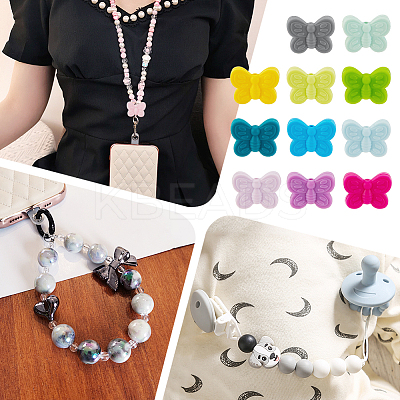 30Pcs 15 Colors Food Grade Eco-Friendly Silicone Focal Beads SIL-PH0001-14-1