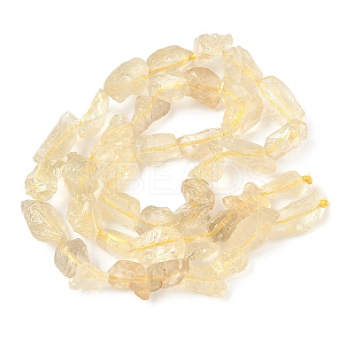 Raw Rough Natural Lemon Quartz(Heated) Beads Strands G-M453-C01-1