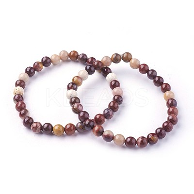 Natural Mookaite Beads Stretch Bracelets BJEW-F380-01-A17-1