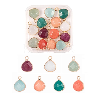 14Pcs 7 Style Natural White Jade Pendants G-LS0002-06-1