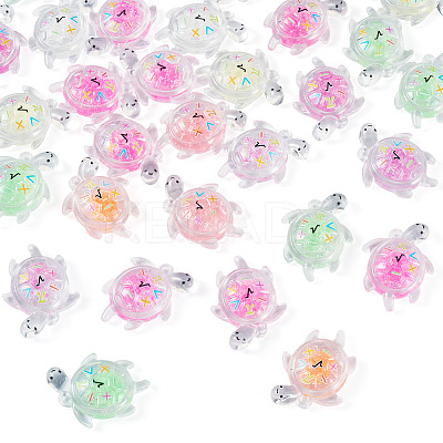 30Pcs Transparent Acrylic and Glitter Powder Pendants TACR-TA0001-91-1