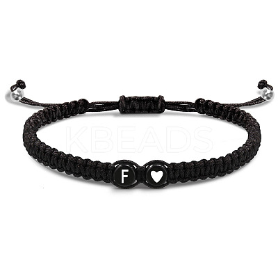 304 Stainless Steel Alphabet Beads Braided Bead Bracelets RY3090-6-1
