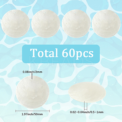 60Pcs Flat Round Capiz Shell Pendants SSHEL-SC0001-48-1