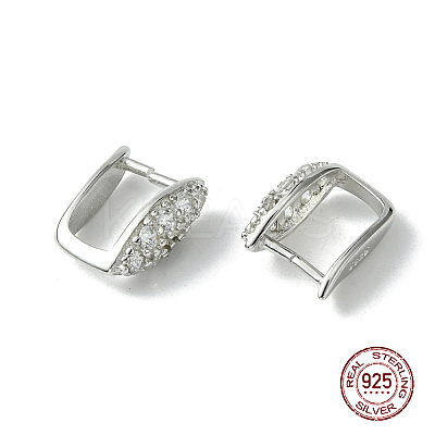 Anti-Tarnish Rhodium Plated 925 Sterling Silver Micro Pave Cubic Zirconia Pendant Bails STER-P034-21P-1