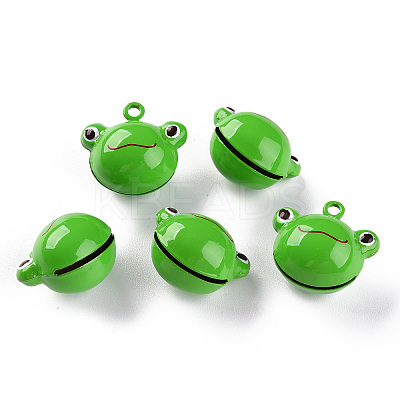 Baking Paint Brass Bell Pendants X-KKB-S002-004-1